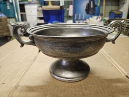 Antike Pokal-Schale aus Zinn, Vintage Dekoration, Top!