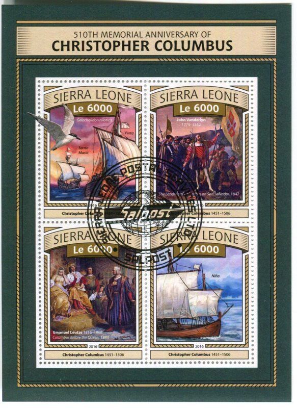 Alle Briefmarken: Block "Schiffe. Kolumbus". Sierra Leone. – Neu und originalverpackt aus Basel von Butsch5
