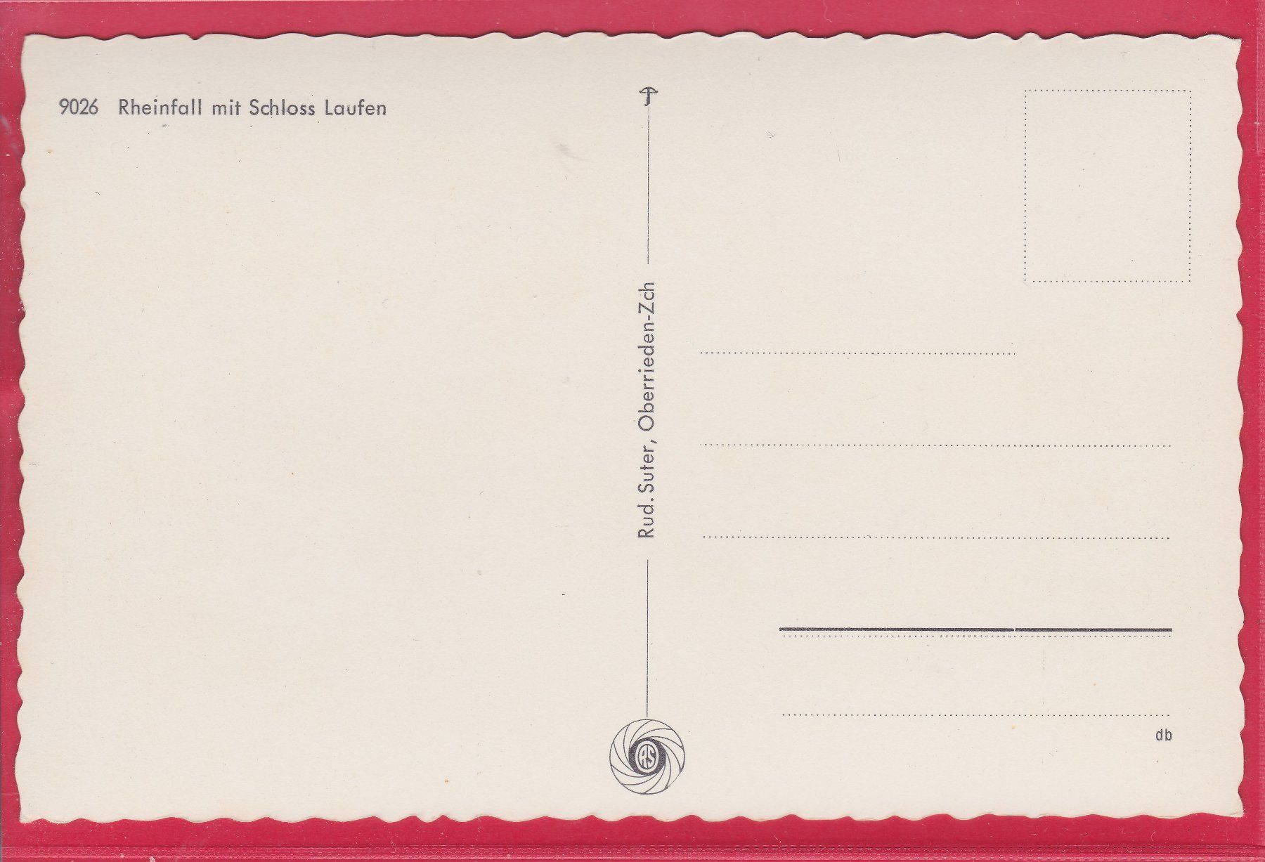 Cartoline postali: RHEINFALL MIT SCHLOSS LAUFEN – Usato da Oberrieden venduto da Gebirgsstelze 1