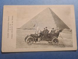 1906 VOITURE S.A.G EGYPTE CARTE VINTAGE RARE