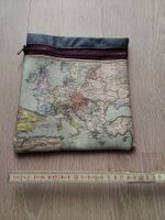 Retro Kosmetiktasche/Etui mit Europa-Landkarte Muster