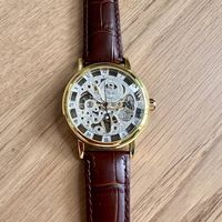 Sewor Skeleton Mechanische Uhr Silver-Braun