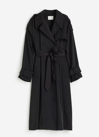 Trenchcoat black mantel schwarz H&M Zara cos Massimo fashion
