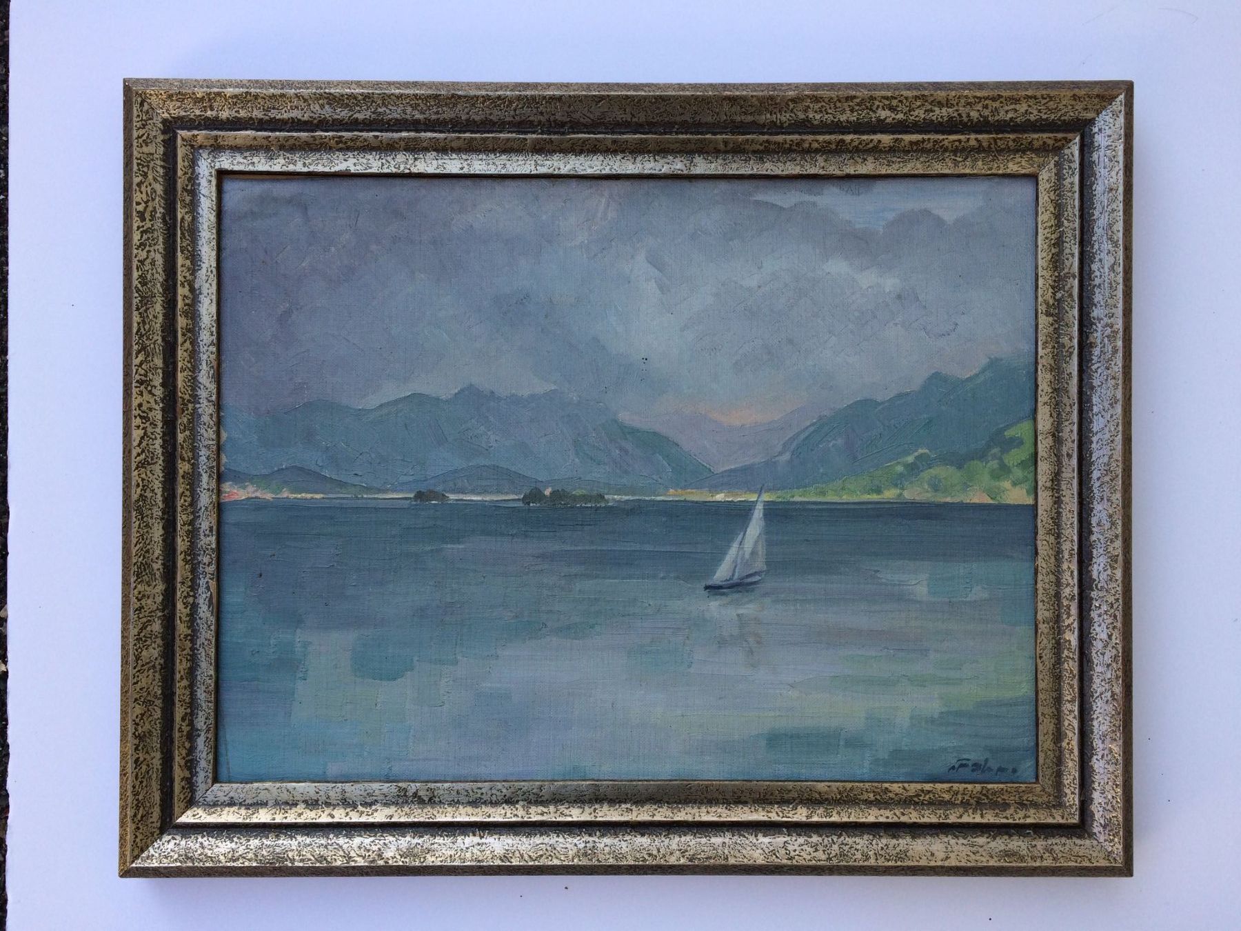 Gemälde: Stimmungsbild oberer Zürichsee – Gebraucht aus Jona von m.brun