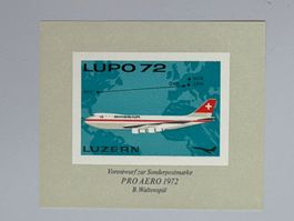 LUPO 72 Luzern, Vorentwurf zur Sonderpostmarke