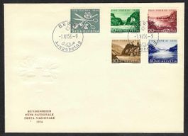 1956, B76-80, Serie auf illustriertem + unadr. FDC (15947)