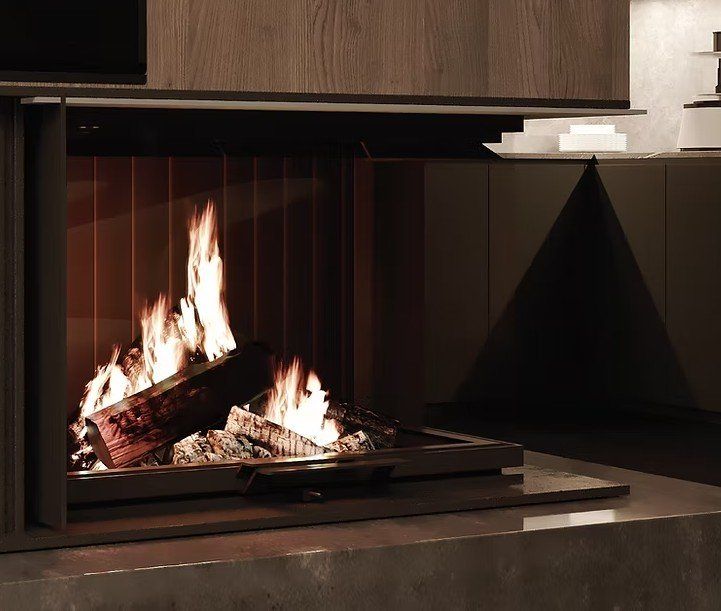 Camini: Insert à bois Quattro 80 A.Caminetti 2 Cotés – Nuovo e nell'imballaggio originale da Lausanne venduto da UniDecoCasa 1
