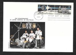 USA FDC 10 Jahre USA im Weltraum Houston 2.8.1971
