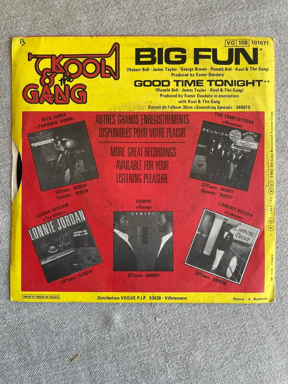 Schallplatten: Kool & The Gang – Big Fun VG++ 1982 – Gebraucht aus Bern von Perlweiss 1