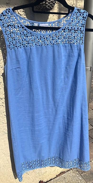 Vestiti: Sommerkleid Baumwolle / Leinen, Gr 38, hellbla – Usato da Thayngen venduto da buermann 1