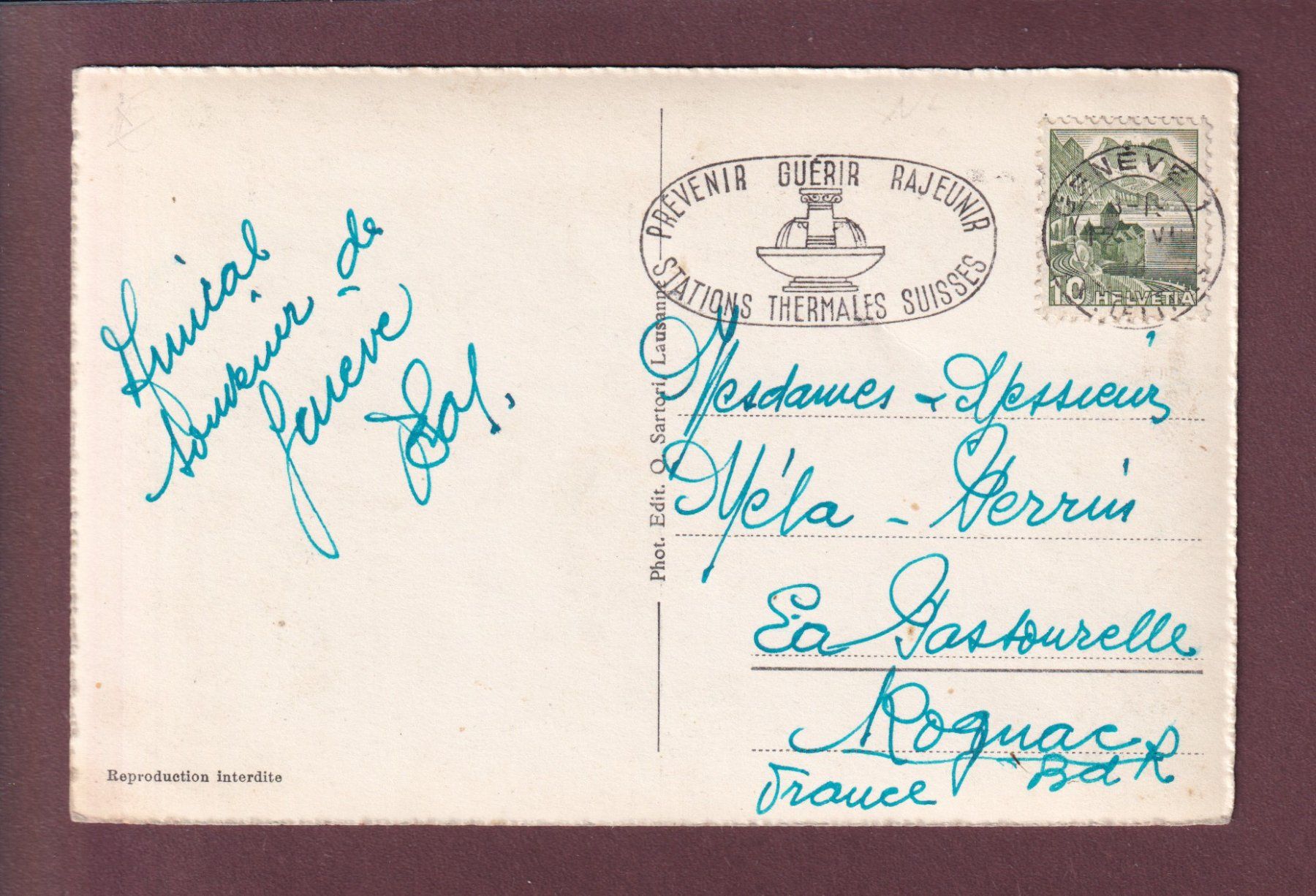 Cartoline postali: GENEVE - Parc Mon Repos – Usato da Pully venduto da nicecards 1