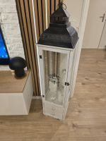 Grosse Laterne Holz weiss Chateau Dekor mit Schublade