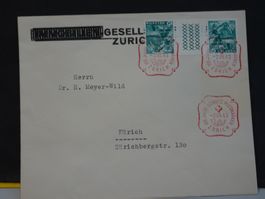 2.III.43. 100 JAHRE SCHWEIZ. POSTMARKEN ZÜRICH; ZWISCHENSTEG