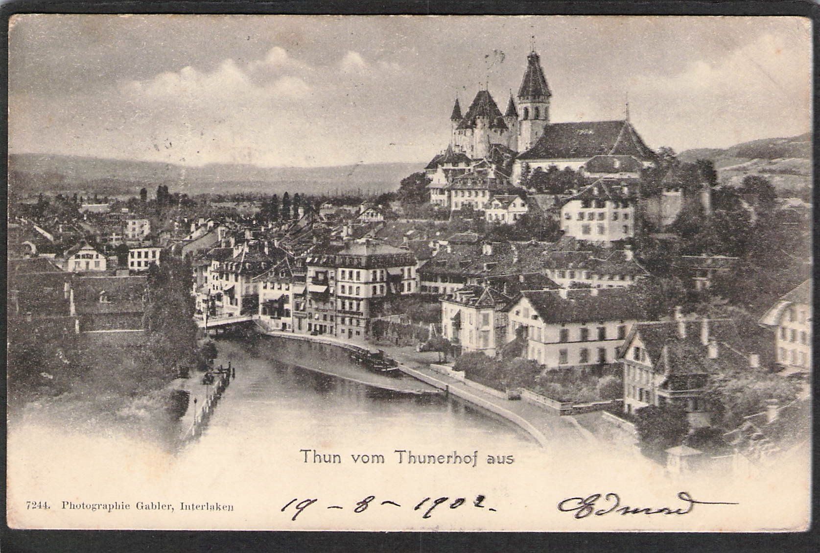Cartoline postali: -Thun vom Thunerhof aus , 1902 – Usato da Reichenburg venduto da Pipo-67