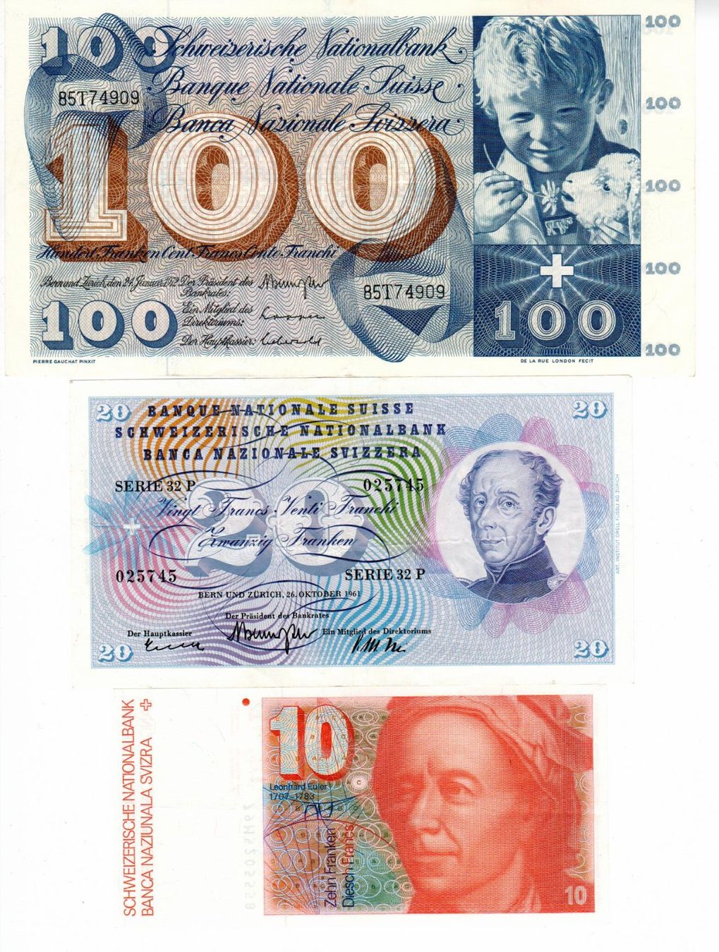 Banknoten: alte Schweizer Banknoten – Gebraucht aus Wolhusen von Curver9