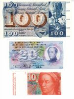 alte Schweizer Banknoten