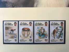 WWF Brunei 1991 Satz Nasenaffe postfrisch
