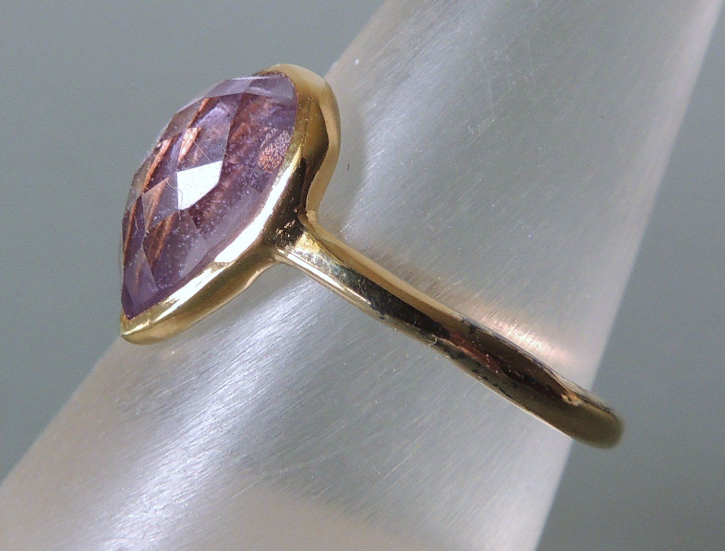 Pompidou Anelli: POMPIDOU vergoldeter Silber 925 Fingerring Amethyst Gr. 56 – Usato da Waldenburg venduto da schaller707 4