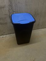 Black Rubbish Bin with Blue Lid - Perfect for Spring!