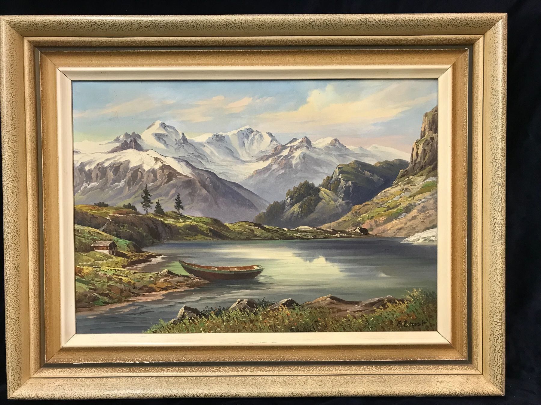 Dipinti: E. ERNST Sig. Gemälde Öl a. Lwd. 84x65cm – Usato da Zürich venduto da Artnuvo 2