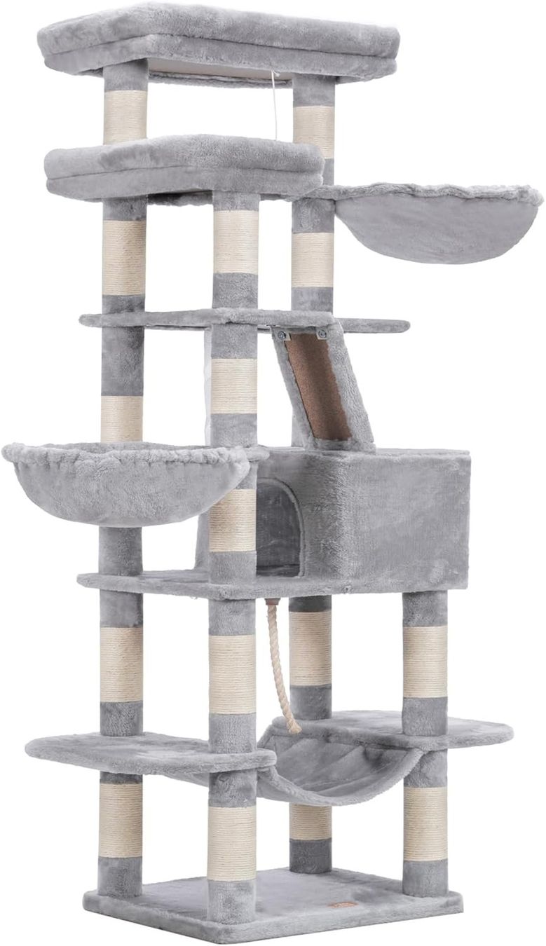 Katzenbaum - Kratzbaum: Kratzbaum Kletterbaum Katzenbaum 173cm Katzenhaus hellgrau – Neu und originalverpackt aus Zürich von MueDes 7