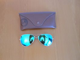 Ray Ban Aviator 58mm Sonnenbrille Glas Grün