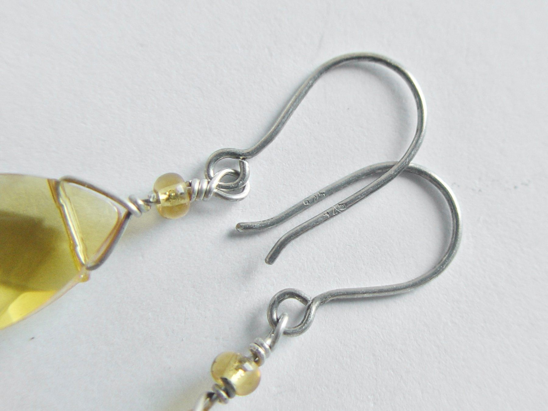 Boucles d'oreille: Ohrringe Silber 925 mit gelbem Glas – D'occasion à Henggart par gernli 3