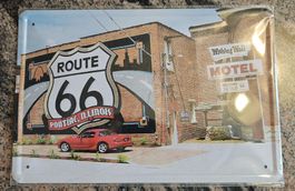 Route 66 Blechschild Pontiac Illinois - USA Nostalgie