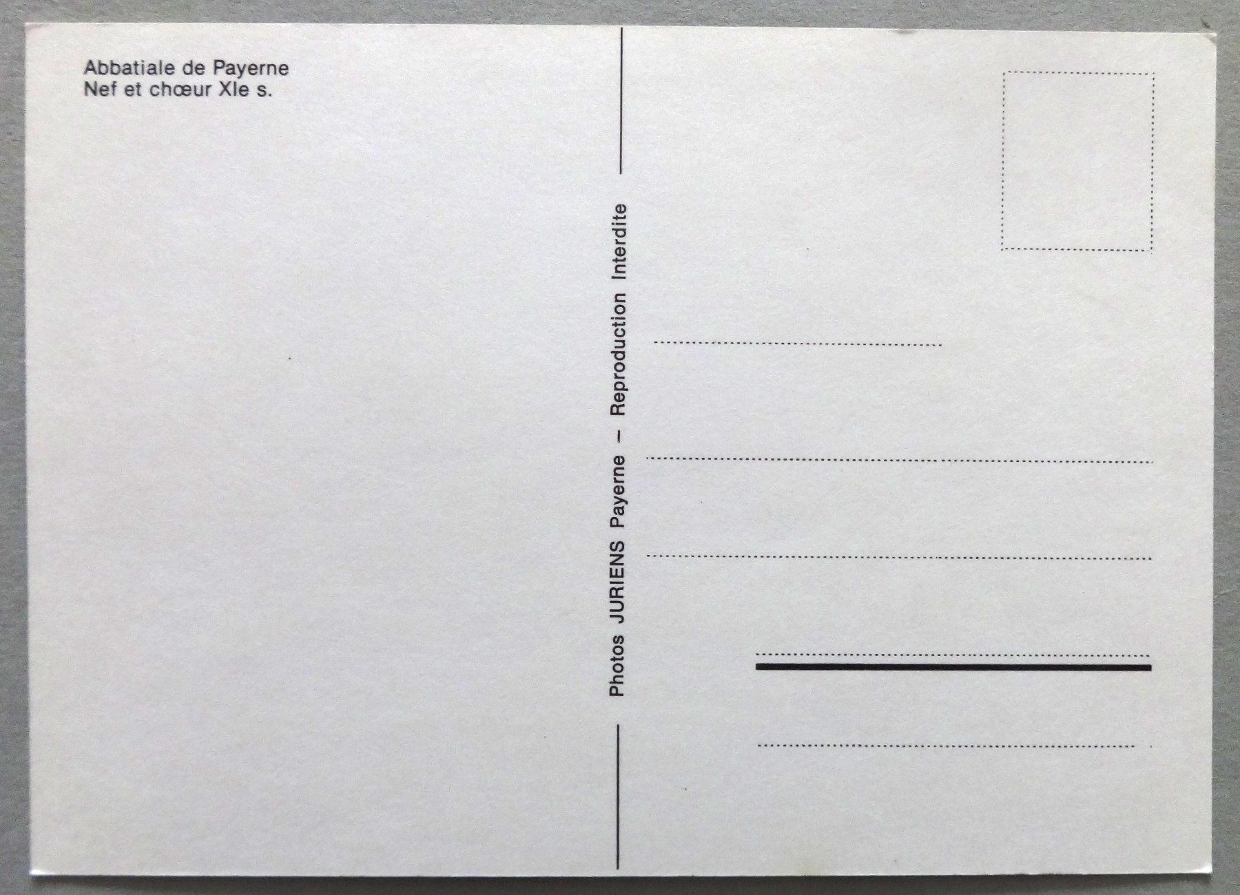 Cartoline postali: Abbatiale de Payerne, Nef et choeur XIe s. – Usato da Fétigny venduto da Billy2miny 1