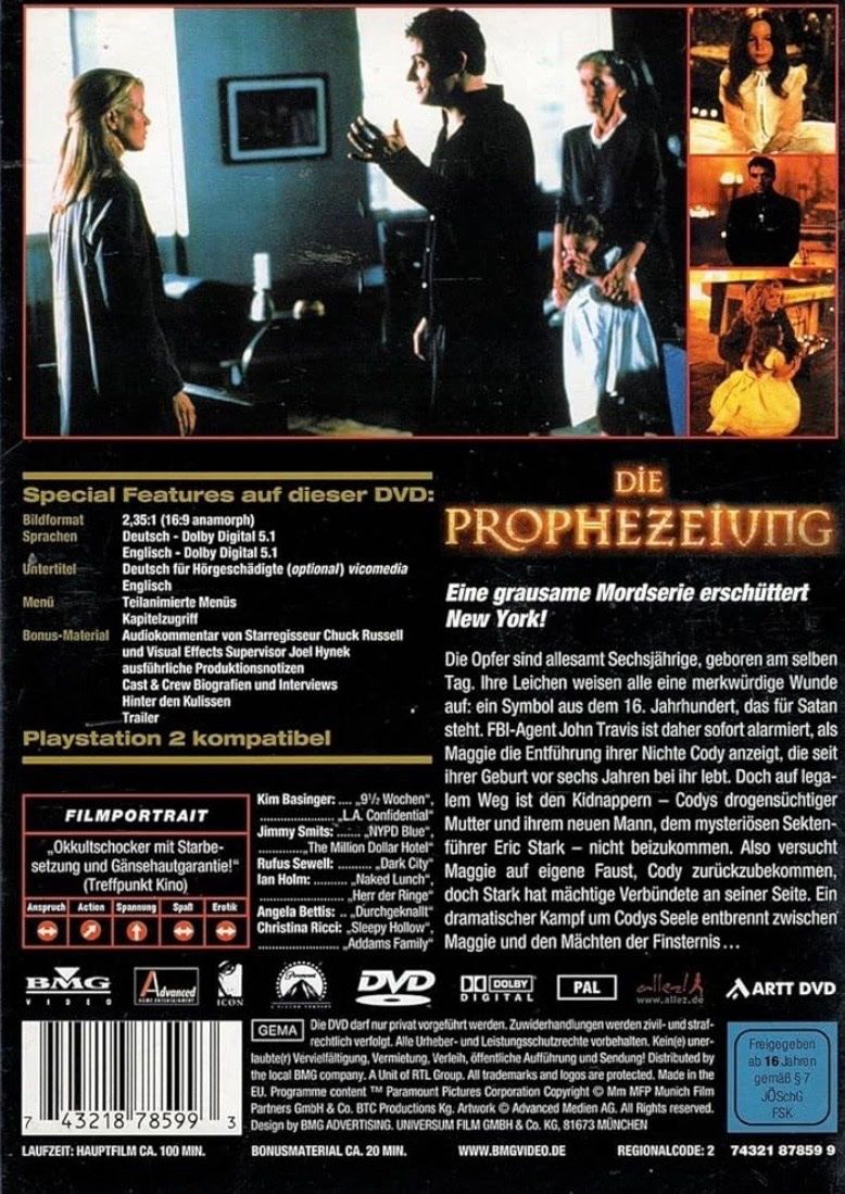 Tutti i DVDs: Die Prophezeiung DVD Kim Basinger – Usato da Luzern venduto da Lycka 1