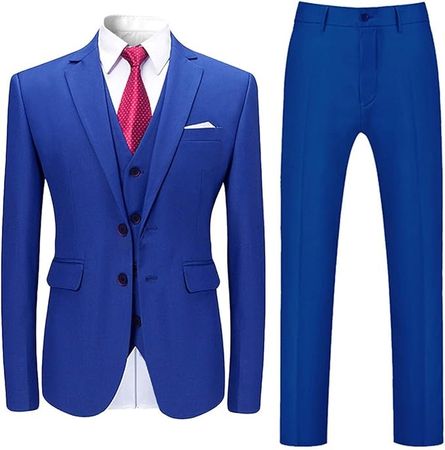 Allthemen Anzug Herren 3 Teilig Slim Fit Royal blau