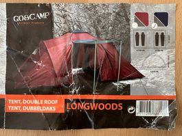 Go&Camp Longwoods Zelt, 2 Kabinen, 4 Personen, Blau