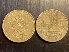 France, 10 Fr 1987 bronze 
