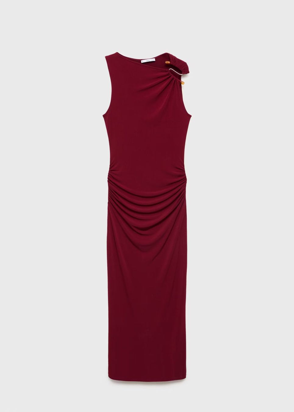 Mango Vestiti: Robe drapée bordeaux avec détail bijou Mango XL – Nuovo (secondo la descrizione) da Clarens venduto da fashionfou 1