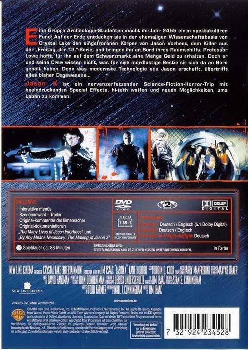 Tutti i DVDs: Jason X (Unrated) – Nuovo (secondo la descrizione) da Volketswil venduto da Fraese1 1