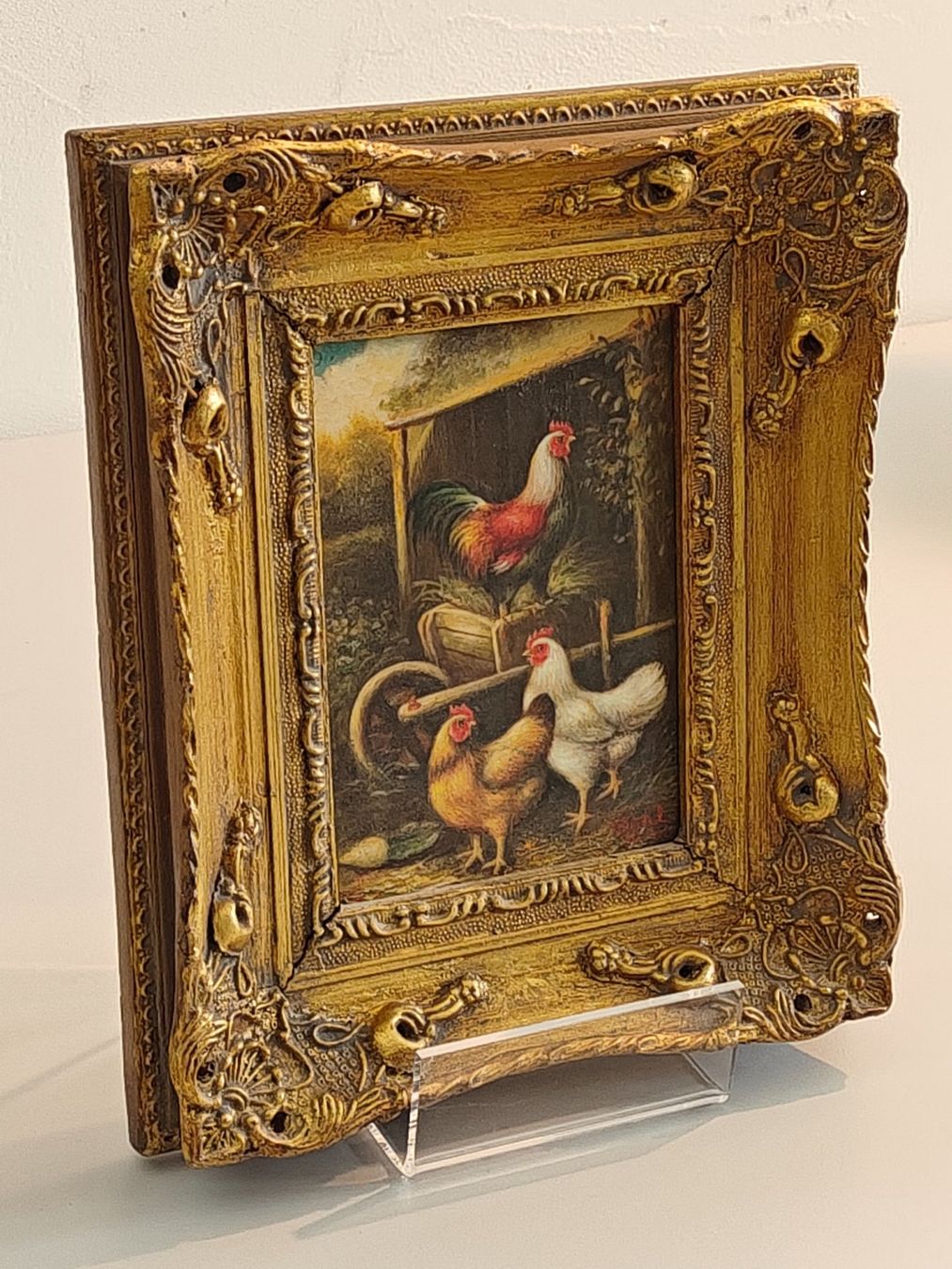 Dipinti: Original Ölgemälde Hühnerhof - Edgar Hunt - 1940 – Usato da Birr venduto da DisDas 4