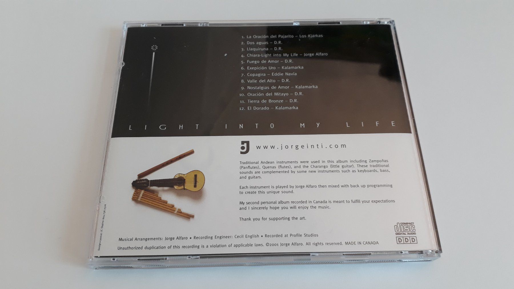CDs: Jorge Inti - Light Into My Life – D'occasion à Stäfa par Supertramp73 1