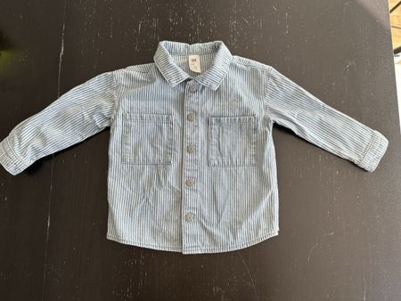Camicia H&M a righe azzurra e bianca maniche lunghe
