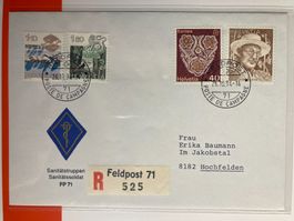 Schweiz 1994 Feldpost 71 R-Brief Sanitätstruppen