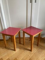 2 Stück Vintage Kelko Höcker / Taburettli 1950‘s rot