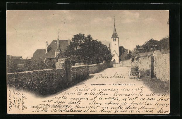 Cartoline postali: AK Auvernier, Ancienne route, 1900 – Usato da Berlin venduto da bartko-reher