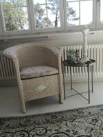 🤩2 STK: GLOBUS KORBSESSEL & PERLMUTTERMOTIV & BEISTELLTISCH