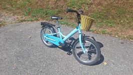 Puky Kinderfahrrad blau 16 Zoll mit Korb und Gepäckträger