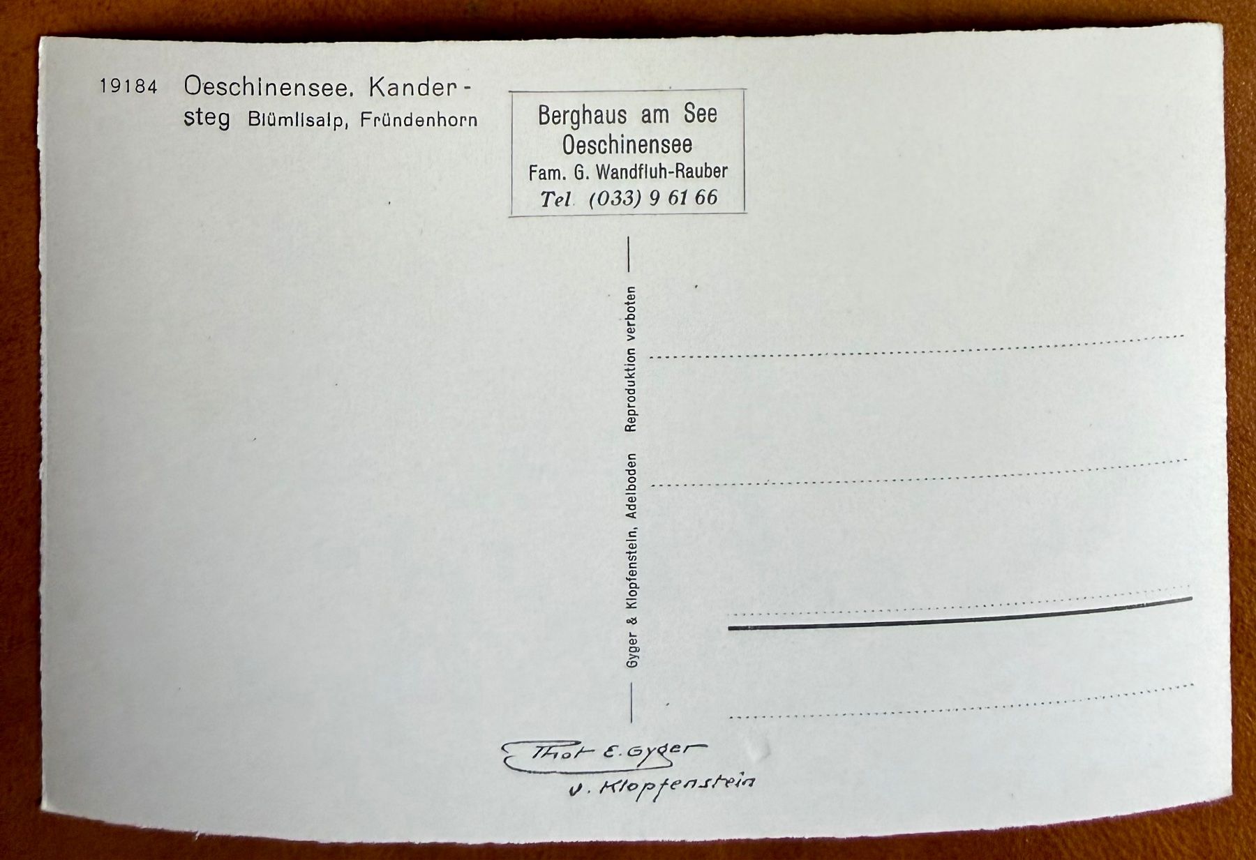 Cartoline postali: Oeschinensee - Carte ancienne – Usato da Lutry venduto da Ediego 1