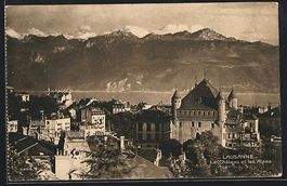 AK Lausanne, Le Chateau et les Alpes