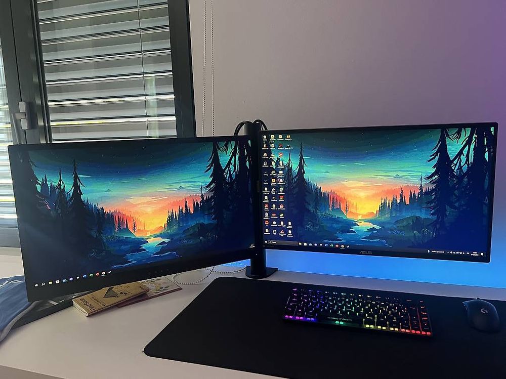 Braccio porta monitor per 2 monitor con morsetto