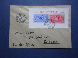 1937 Pro Juventute Block FDC - Signiert