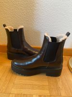 Elegante Winterstiefel, Gr. 39, Dunkelbraun mit Innenfutter