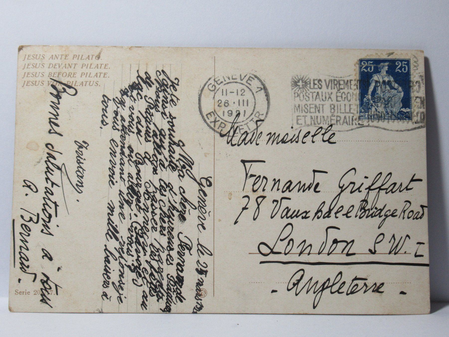 Ansichtskarten: Stempel Genève  1921, Briefmarke – Gebraucht aus Grenchen von Bluemchen1900