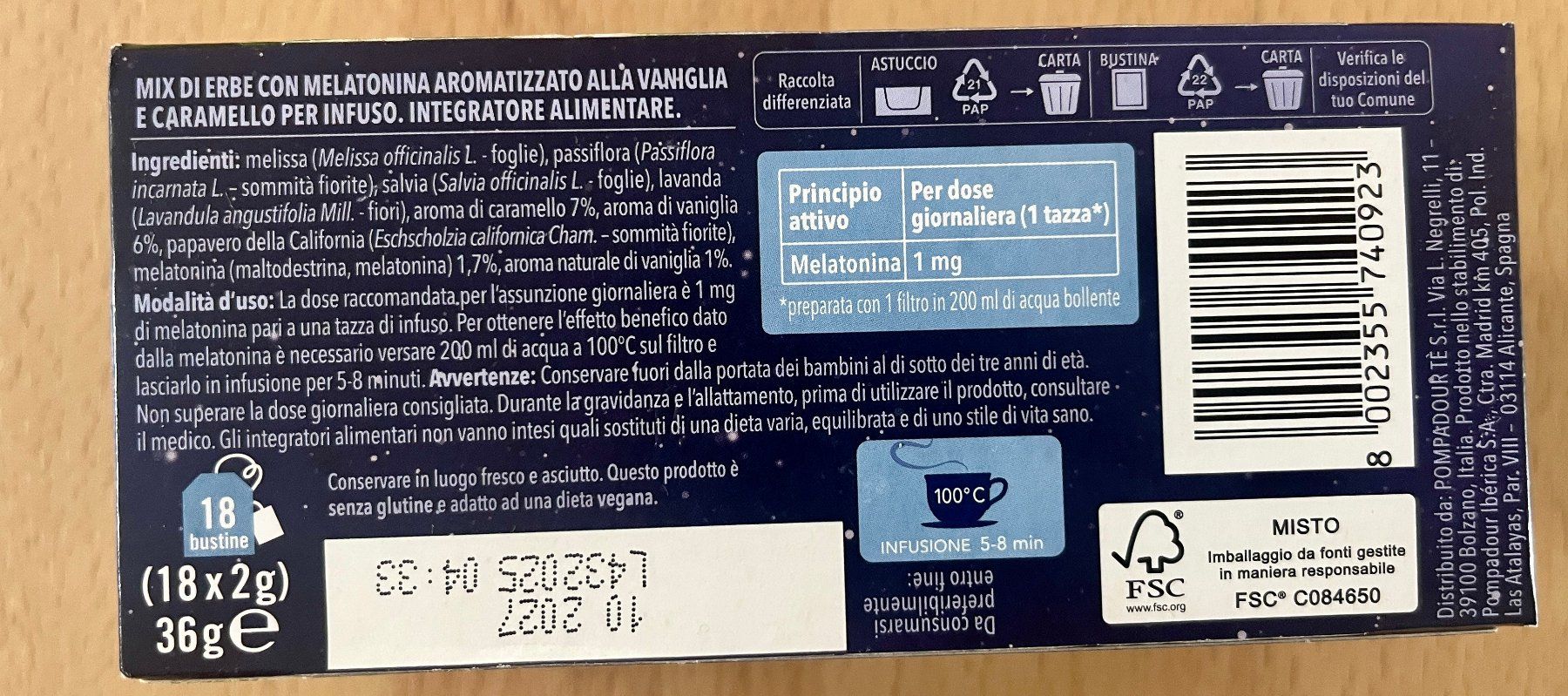 Cibi & Specialità: 16 Teebeutel, POMPADOUR, MELATONINA – Nuovo (secondo la descrizione) da Zürich venduto da fbsm 6